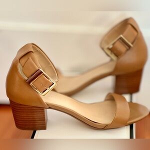 Camel Open Toe Ankle Strap Sandal by BR